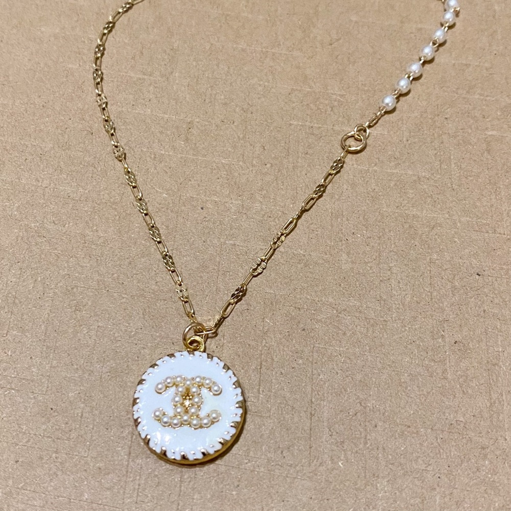 Handmade Repurposed Chanel Button Necklace